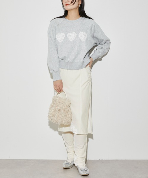 Firsthand（ファーストハンド）の「Firsthand/ファーストハンド オーガニックコットン ハートアップリケ ラグランスウェット（スウェット・レディース・グレー/ブラック・FREE）」の19枚目の写真