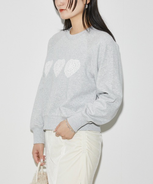 Firsthand（ファーストハンド）の「Firsthand/ファーストハンド オーガニックコットン ハートアップリケ ラグランスウェット（スウェット・レディース・グレー/ブラック・FREE）」の15枚目の写真