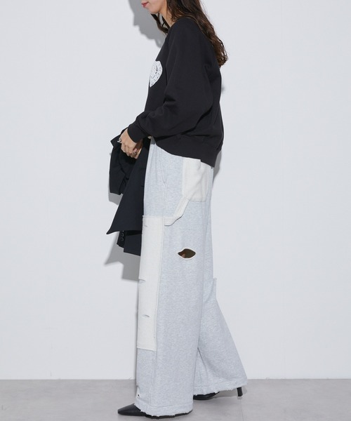 Firsthand（ファーストハンド）の「Firsthand/ファーストハンド オーガニックコットン ハートアップリケ ラグランスウェット（スウェット・レディース・グレー/ブラック・FREE）」の10枚目の写真