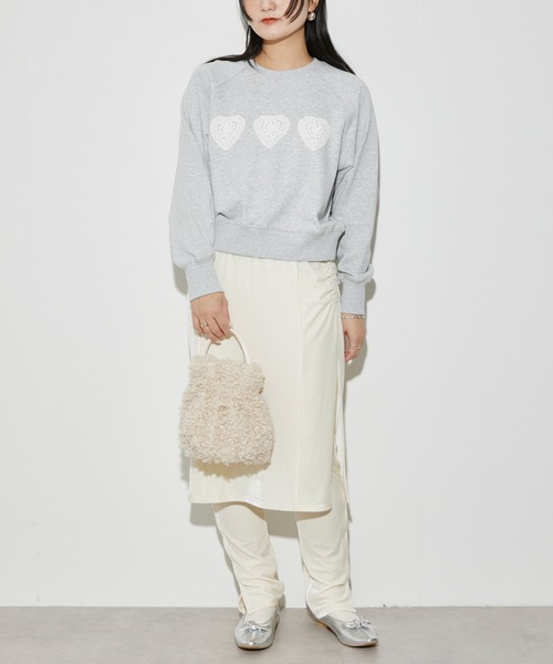 Firsthand（ファーストハンド）の「Firsthand/ファーストハンド オーガニックコットン ハートアップリケ ラグランスウェット（スウェット・レディース・グレー/ブラック・FREE）」の18枚目の写真