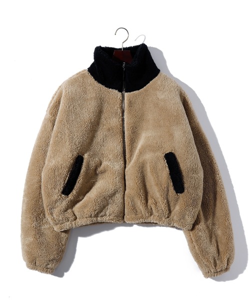 【セール】メンズライク シャギー フリース ビッグシルエット スタンドブルゾン（ブルゾン）｜THISIS（ディスイズ）