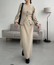 CAPRICIEUX LE'MAGE | 【低身長サイズあり】2WAYビスチェニットワンピース(ワンピース)