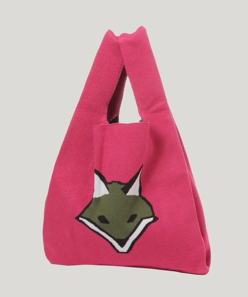 RAGEBLUE(レイジブルー)の「【THE FOX】ニットトートバッグ(トートバッグ・メンズ・グリーン/ピンク系その他/ブラック・FREE)」の1枚目の写真