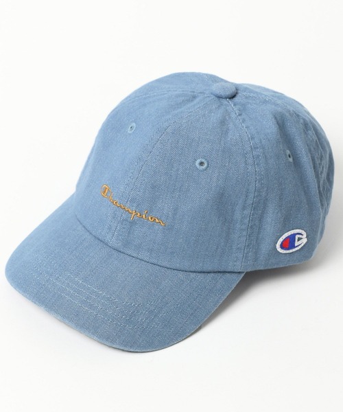Champion（チャンピオン）の「【Champion(チャンピオン)】別注ツイル&デニムCAP(KIDS)（キャップ・キッズ・チャコール/ベージュ/ネイビー/パープル/ピンク/ブラック/サックスブルー・FREE）」の5枚目の写真