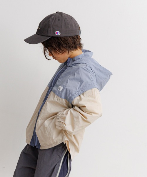 Champion（チャンピオン）の「【Champion(チャンピオン)】別注ツイル&デニムCAP(KIDS)（キャップ・キッズ・チャコール/ベージュ/ネイビー/パープル/ピンク/ブラック/サックスブルー・FREE）」の9枚目の写真