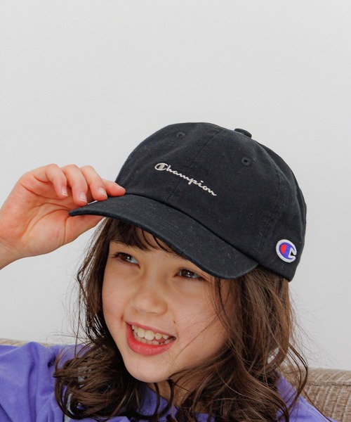 Champion（チャンピオン）の「【Champion(チャンピオン)】別注ツイル&デニムCAP(KIDS)（キャップ・キッズ・チャコール/ベージュ/ネイビー/パープル/ピンク/ブラック/サックスブルー・FREE）」の11枚目の写真