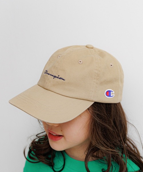 Champion（チャンピオン）の「【Champion(チャンピオン)】別注ツイル&デニムCAP(KIDS)（キャップ・キッズ・チャコール/ベージュ/ネイビー/パープル/ピンク/ブラック/サックスブルー・FREE）」の17枚目の写真