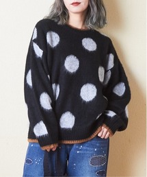 CUBE SUGAR（キューブシュガー）の「モヘアニットドット柄ジャガードプルオーバー（ニット/セーター）」