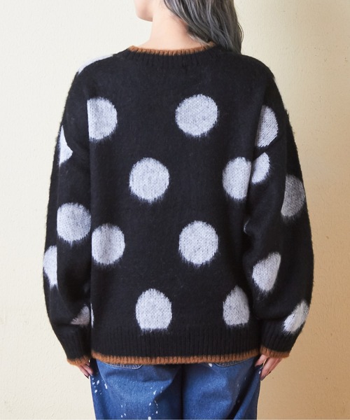 CUBE SUGAR（キューブシュガー）の「モヘアニットドット柄ジャガードプルオーバー（ニット/セーター・レディース・ネイビー/ナチュラル/ブラック・M）」の16枚目の写真