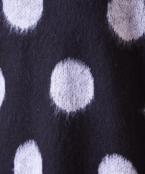 CUBE SUGAR（キューブシュガー）の「モヘアニットドット柄ジャガードプルオーバー（ニット/セーター・レディース・ネイビー/ナチュラル/ブラック・M）」の21枚目の写真