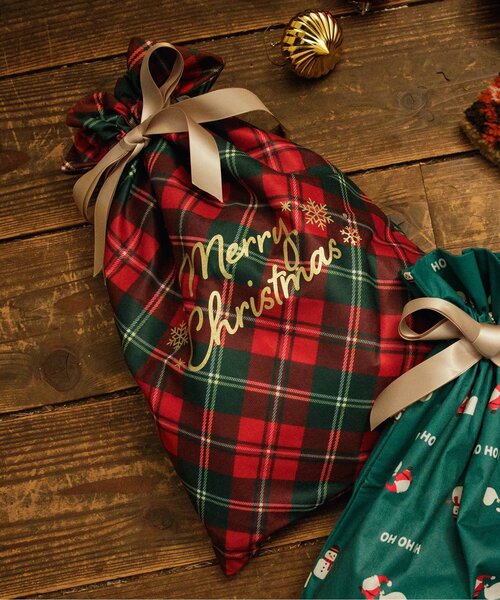 BREEZE（ブリーズ）の「クリスマスギフト巾着 Sサイズ（ラッピングキット・キッズ・レッド/グリーン・SMALL）」の2枚目の写真