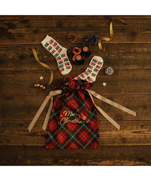 BREEZE（ブリーズ）の「クリスマスギフト巾着 Sサイズ（ラッピングキット・キッズ・レッド/グリーン・SMALL）」の4枚目の写真