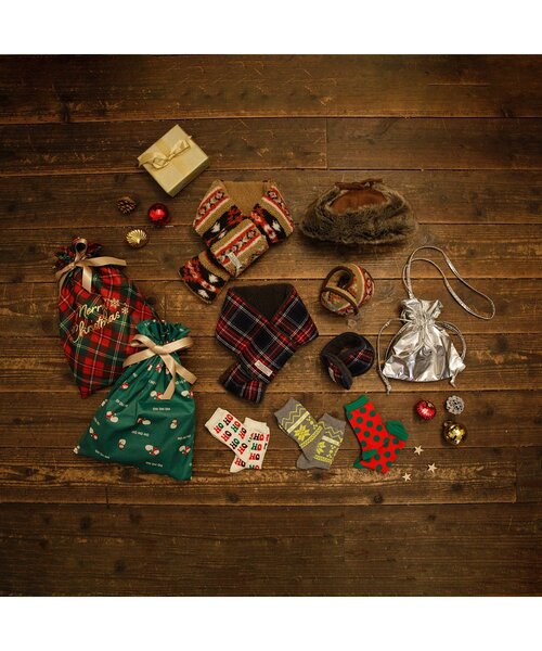 BREEZE（ブリーズ）の「クリスマスギフト巾着 Sサイズ（ラッピングキット・キッズ・レッド/グリーン・SMALL）」の6枚目の写真