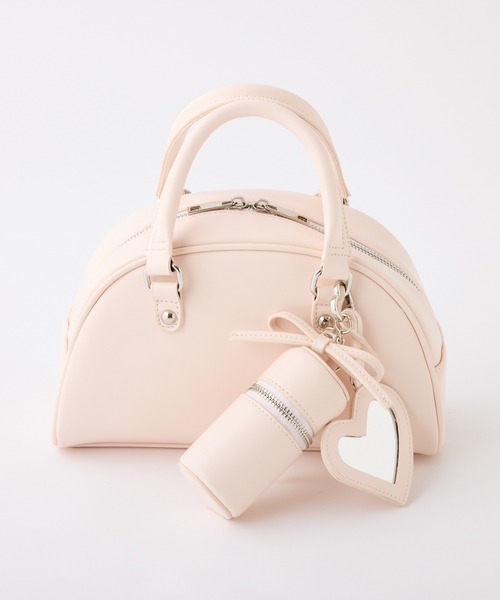 one after another NICE CLAUP（ワンアフターアナザーナイスクラップ）の「チャーム付きボストンバッグ（ハンドバッグ・レディース・ピンク/アイボリー/ブラック・FREE）」の5枚目の写真