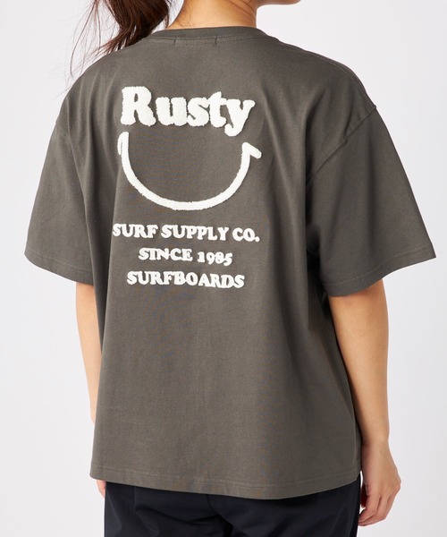 半袖 Tシャツ RUSTY/ラスティー 半袖 Tシャツ バックプリント ニコちゃん 相良