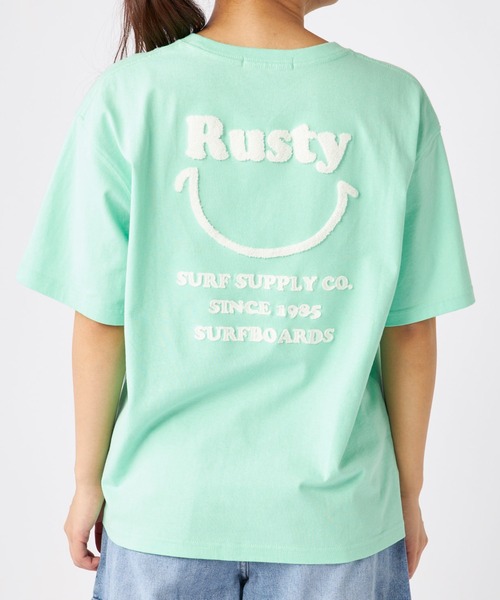 RUSTY/ラスティー 半袖 Tシャツ バックプリント ニコちゃん 相良