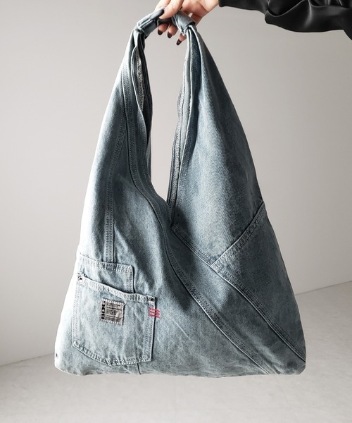 ヴィーナスデニムリメイクバッグ Triangle shoulder bag セール】※【 2color 】リメイクウォッシュトライアングルデニム
