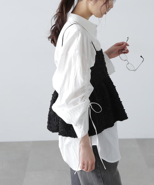 袖シャーリングオーバーシャツ FREE'S MART｜袖シャーリングオーバーシャツ | Rakuten Fashion