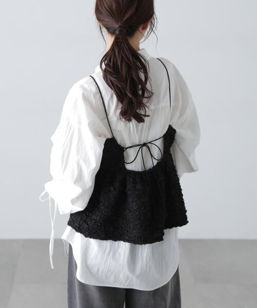 FREE'S MART(フリーズマート)の「◇袖シャーリングオーバーシャツ(シャツ/ブラウス・レディース・ブルー/ホワイト/ブルー系その他/ピンク・FREE)」の9枚目の写真