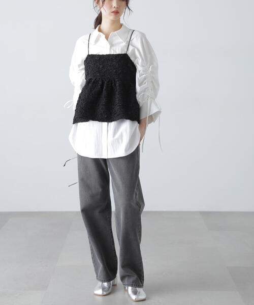 FREE'S MART(フリーズマート)の「◇袖シャーリングオーバーシャツ(シャツ/ブラウス・レディース・ブルー/ホワイト/ブルー系その他/ピンク・FREE)」の14枚目の写真