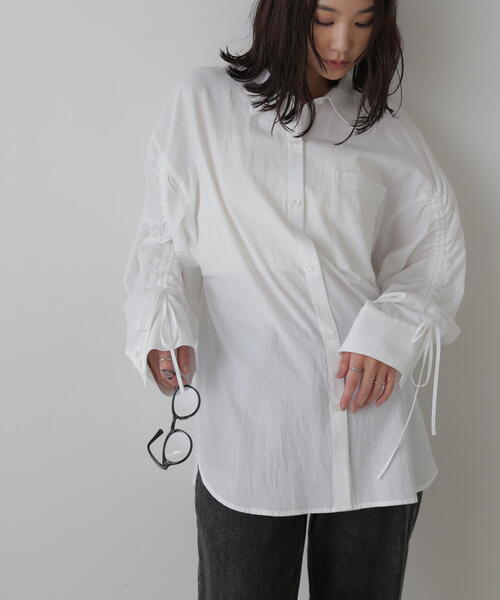 FREE'S MART(フリーズマート)の「◇袖シャーリングオーバーシャツ(シャツ/ブラウス・レディース・ブルー/ホワイト/ブルー系その他/ピンク・FREE)」の20枚目の写真