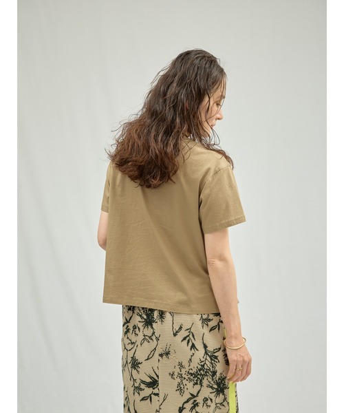 tシャツ フロントボタニカルレーストップス レディース セール】フロントボタニカルレーストップス（Tシャツ/カットソー
