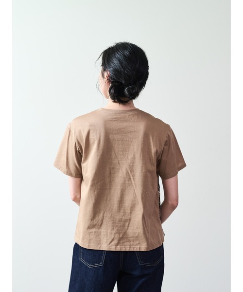 セール】フロントボタニカルレーストップス（Tシャツ/カットソー
