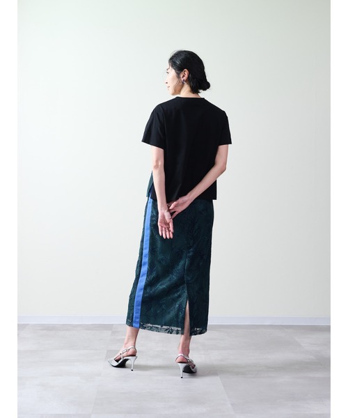 セール】フロントボタニカルレーストップス（Tシャツ/カットソー
