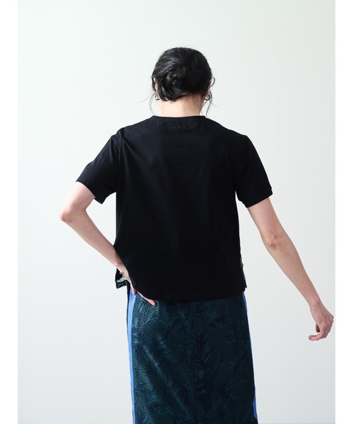 セール】フロントボタニカルレーストップス（Tシャツ/カットソー