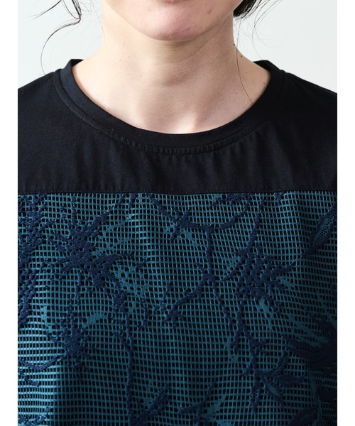 セール】フロントボタニカルレーストップス（Tシャツ/カットソー