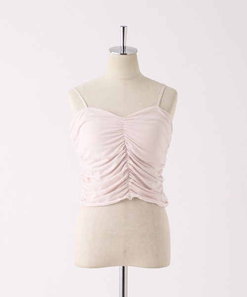 one after another NICE CLAUP（ワンアフターアナザーナイスクラップ）の「シャーリングキャミソール（キャミソール・レディース・ブラック/オフホワイト/ベビーピンク・FREE）」の8枚目の写真