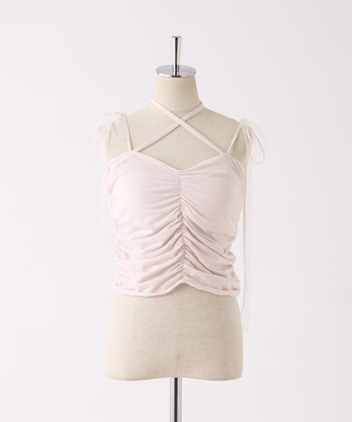 one after another NICE CLAUP（ワンアフターアナザーナイスクラップ）の「シャーリングキャミソール（キャミソール・レディース・ブラック/オフホワイト/ベビーピンク・FREE）」の17枚目の写真