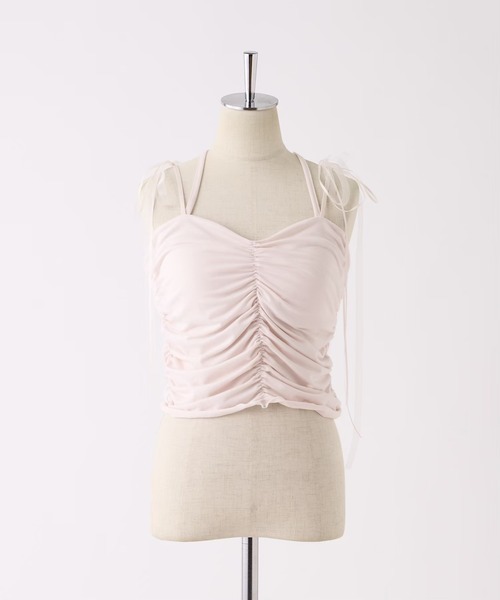 one after another NICE CLAUP（ワンアフターアナザーナイスクラップ）の「シャーリングキャミソール（キャミソール・レディース・ブラック/オフホワイト/ベビーピンク・FREE）」の19枚目の写真