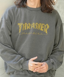 Mag Logo Pigment CREW SWEAT/スラッシャーウォッシュライクプリント柄スウェット