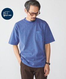 SHIPS: コットン USA クルーネック ポケット ピグメント Tシャツ