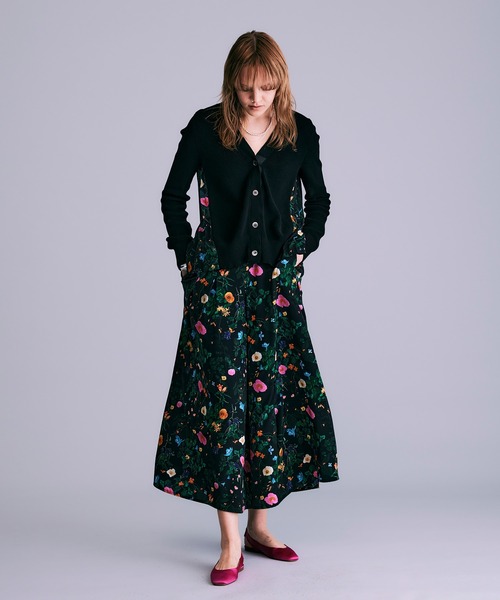 MARNI ガウチョパンツ 白系 42 イタリア製　マルニ　ボタニカル　草木柄 MARNI ガウチョパンツ 白系 42 イタリア製 マルニ ボタニカル 草木柄
