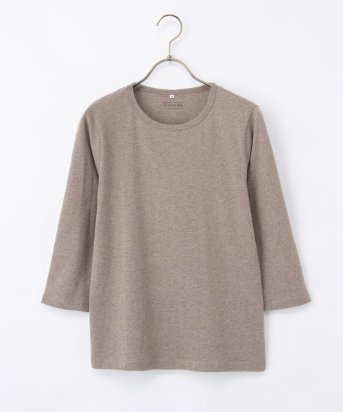 Honeys(ハニーズ)の「【UVカット】7分袖オーガニックT(Tシャツ/カットソー・レディース・スミクロ/ブルー/グリーン/ブラック/ピンク/ネイビー/オフホワイト/オートミール/ブラウン系その他・S/M/LL/L)」の13枚目の写真