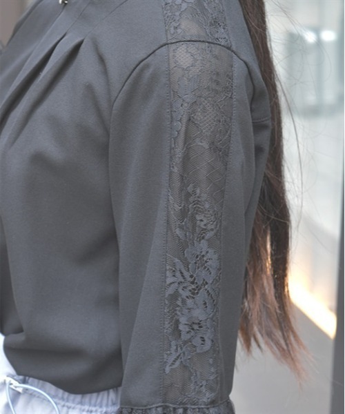 axes femme（アクシーズファム）の「レースフレア袖ブラウス（シャツ/ブラウス・レディース・ブルーグレー/ブラック/キナリ・FREE）」の9枚目の写真