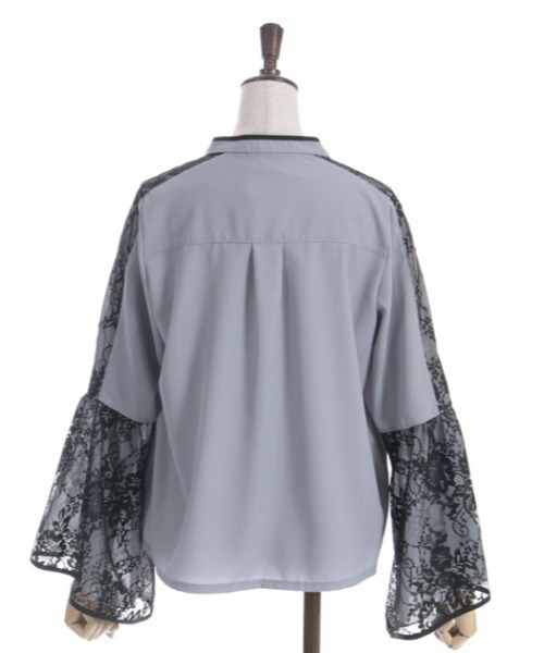 axes femme（アクシーズファム）の「レースフレア袖ブラウス（シャツ/ブラウス・レディース・ブルーグレー/ブラック/キナリ・FREE）」の14枚目の写真