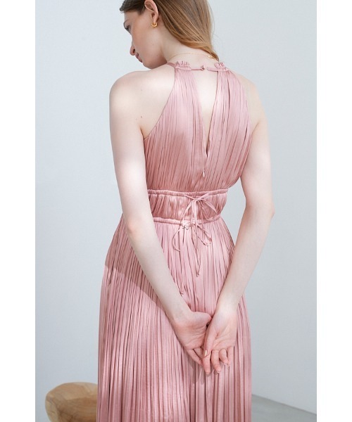 Estella.K ワンピース Agnes Pleated Long Dress ネックチェーン
