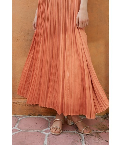 Ester Pleated Dress オフショルアコーディオンプリーツドレス