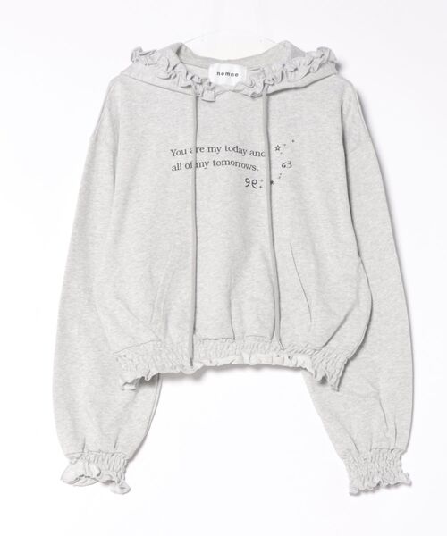 nemne store（ネンネストア）の「【seoup】フリルギャザーフーディ（パーカー・レディース・ホワイト系/杢グレー・SMALL/MEDIUM）」の13枚目の写真