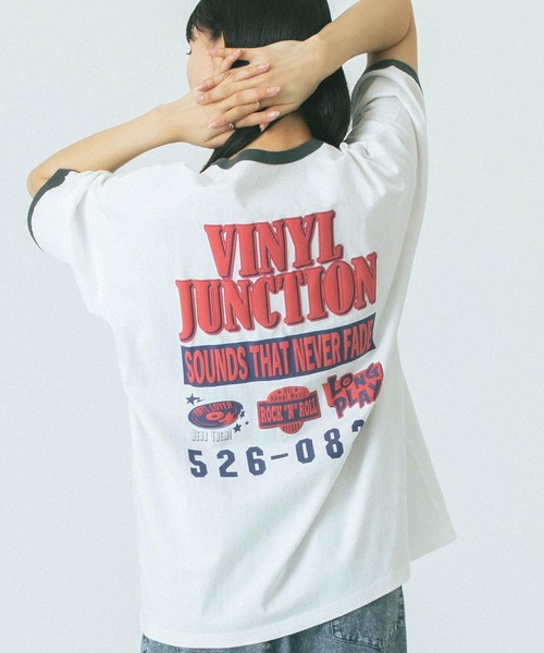 ROSE BUD(ローズバッド)の「【WEB・一部店舗限定】PUFF PRINT S/S TEE(Tシャツ/カットソー・レディース・ホワイト/ベージュ・ONE SIZE)」の1枚目の写真