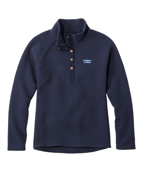 L.L.Bean(エルエルビーン)の「レイクウォッシュ・ダブルニット・クォータースナップ 米国フィット・プチ(その他トップス・レディース・ブルー/ダークブラック/オートミール/ネイビー・SMALL/MEDIUM/X-SMALL)」の1枚目の写真