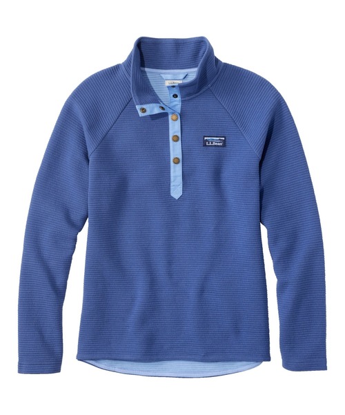 L.L.Bean(エルエルビーン)の「レイクウォッシュ・ダブルニット・クォータースナップ 米国フィット・プチ(その他トップス・レディース・ブルー/ダークブラック/オートミール/ネイビー・SMALL/MEDIUM/X-SMALL)」の4枚目の写真