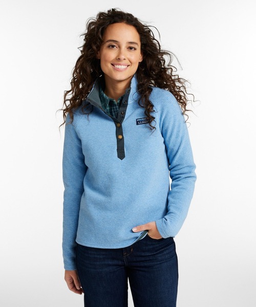 L.L.Bean(エルエルビーン)の「レイクウォッシュ・ダブルニット・クォータースナップ 米国フィット・プチ(その他トップス・レディース・ブルー/ダークブラック/オートミール/ネイビー・SMALL/MEDIUM/X-SMALL)」の8枚目の写真
