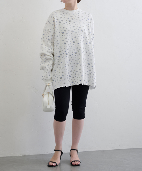 U by SPICK&SPAN（ユーバイスピックアンドスパン）の「《追加2》ワッフルオーバートップス（Tシャツ/カットソー・レディース・ブルー/マルチ・FREE）」の6枚目の写真