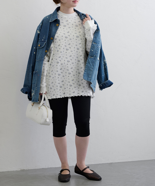 U by SPICK&SPAN（ユーバイスピックアンドスパン）の「《追加2》ワッフルオーバートップス（Tシャツ/カットソー・レディース・ブルー/マルチ・FREE）」の9枚目の写真
