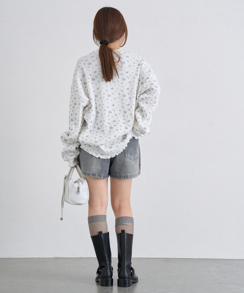 U by SPICK&SPAN（ユーバイスピックアンドスパン）の「《追加2》ワッフルオーバートップス（Tシャツ/カットソー・レディース・ブルー/マルチ・FREE）」の13枚目の写真