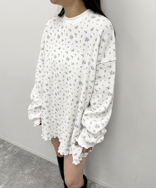 U by SPICK&SPAN（ユーバイスピックアンドスパン）の「《追加2》ワッフルオーバートップス（Tシャツ/カットソー・レディース・ブルー/マルチ・FREE）」の19枚目の写真